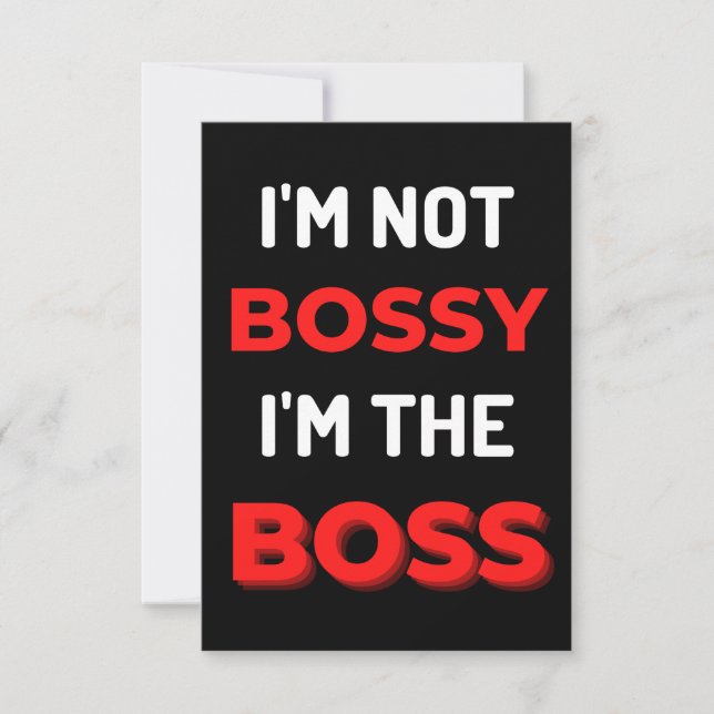 I'm Not Bossy I'm The Boss Tack Kort (Framsida)