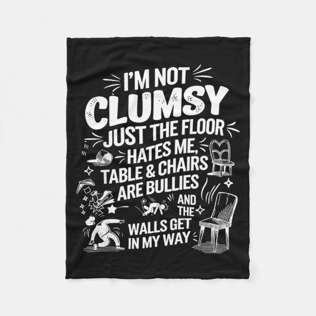I'm Not Clumsy Funny Retro Saying Quote  Fleecefilt (Framsidan)