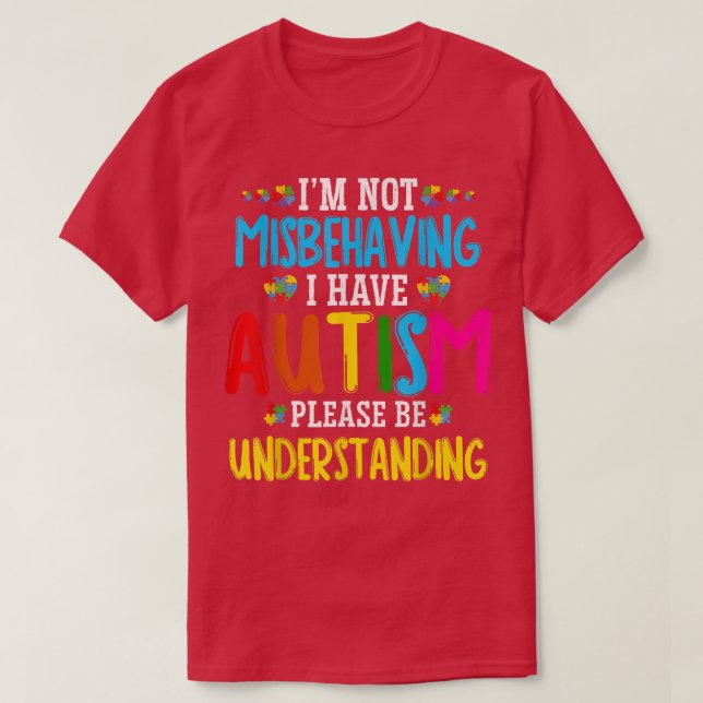 Im Not Misbehaving I Have Autism Kids Autism Aware T Shirt (Design framsida)