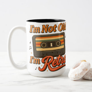 Im Not Old Im Retro Vintage Cassette Tape Två-Tonad Mugg