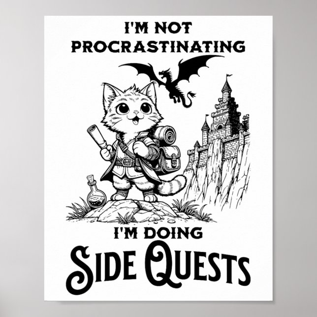 I'm Not Procrastinating I'm Doing Side Quests Rpg  Poster (Framsidan)