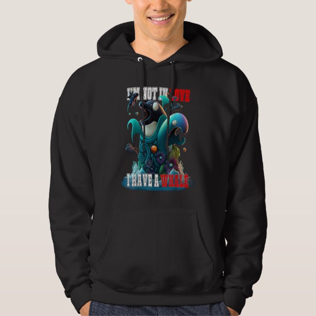 I'm not Single I have a Whale  Valentine FIsh Ocea Hoodie (Framsida)
