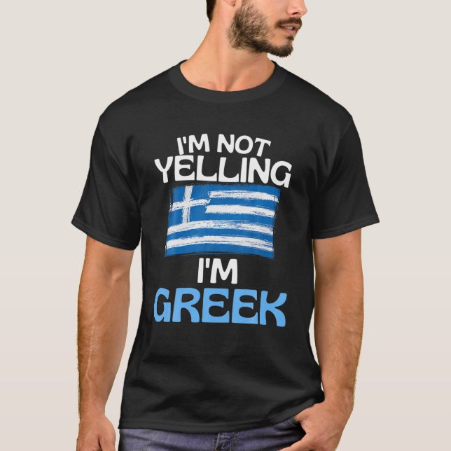 Im Not Yelling Im Greny, grekisk citat T Shirt (Framsida)
