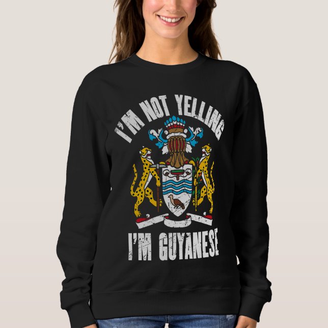 I'm Not Yelling I'm Guyanese Retro Distressed Guya T Shirt (Framsida)
