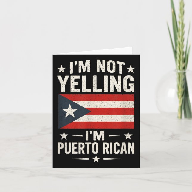 Im Not Yelling - Puerto Rican Funny Quote Kort (Framsida)
