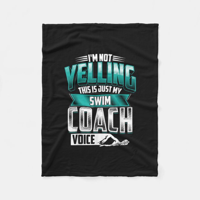 Im Not Yelling Simma Coach Voice Funny Swimming Fleecefilt (Framsidan)