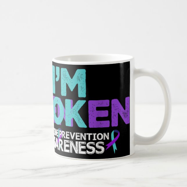 Im Ok Im Broken Suicide Prevention Awareness Semme Kaffemugg (Höger)