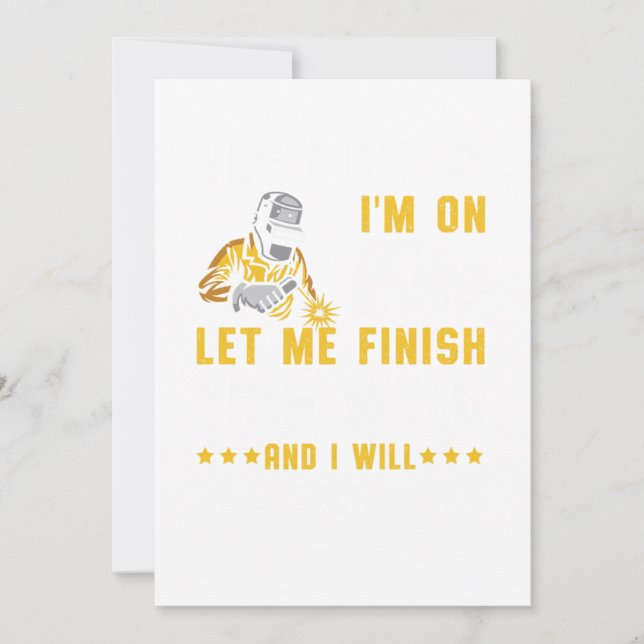 Im on Fire Weld Welder Welder Welder Welder Metall Inbjudningar (Framsida)