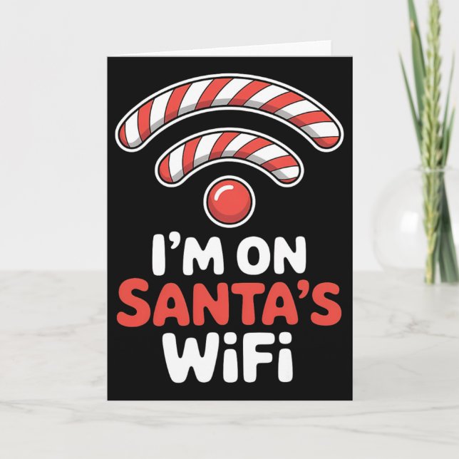 Im On Santas Wifi Christmas Holiday Xmas  Kort (Framsida)