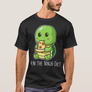 Im On The Ninja Diet Funny Turtle Eating Pizza T Shirt