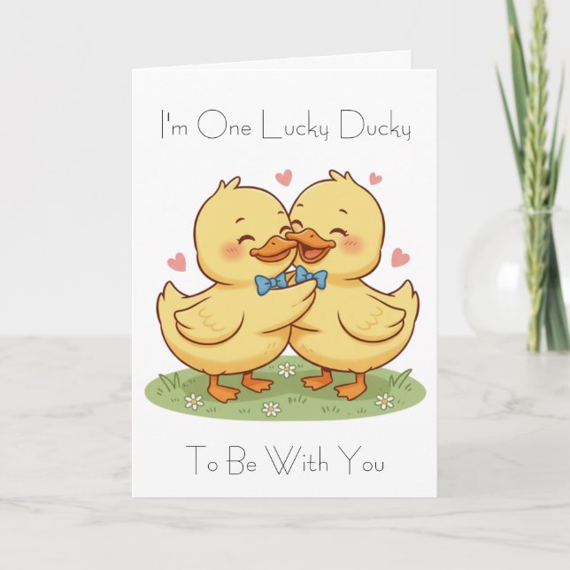 I'm One Lucky Ducky Valentine's Day Card Kort (Framsida)