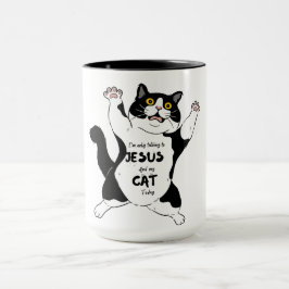 i'm only talking to jesus and my cat , cat Owner Mugg