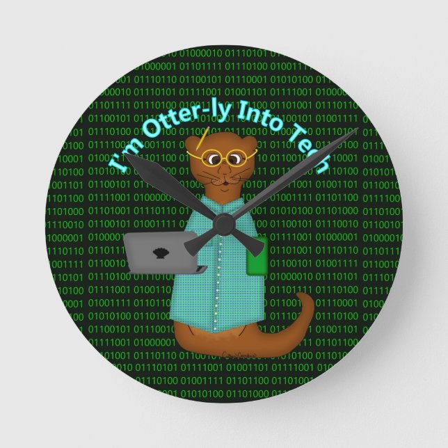 I'm Otter-ly Into Tech Rund Klocka (Framsida)