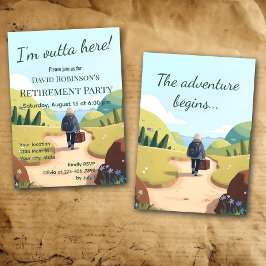 I'm Outta Here Retirement Party Retro Inbjudningar