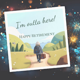 I'm Outta Here Retirement Party Retro Pappersservett