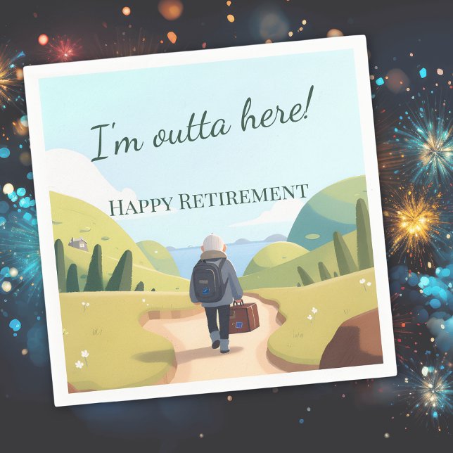 I'm Outta Here Retirement Party Retro Pappersservett (Skapare uppladdad)