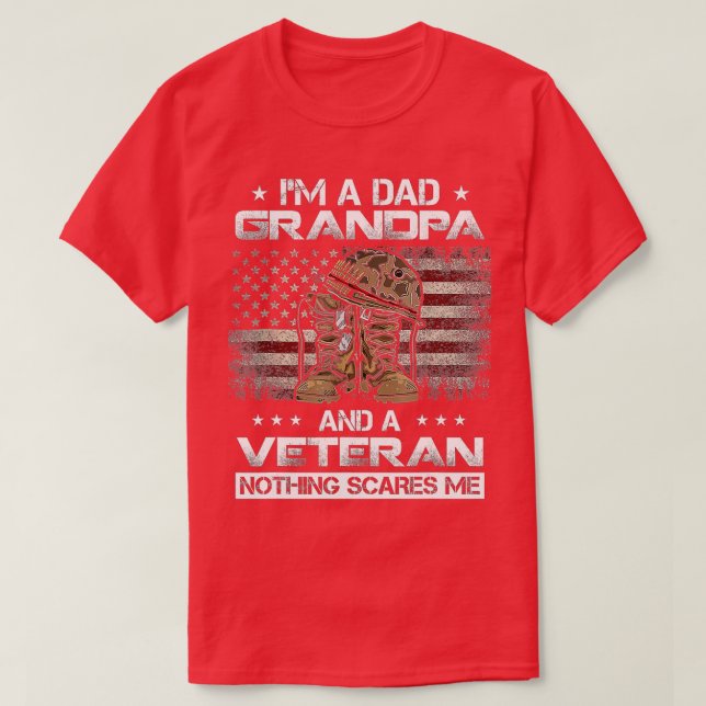 Im Pappa morfar och en veteranskund USA Grandpa Pa T Shirt (Design framsida)