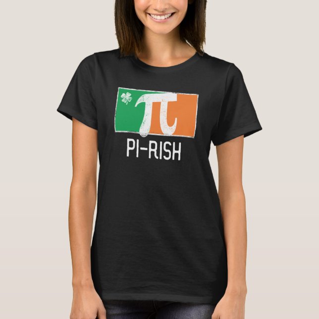 I'm Pi Rish St Patrick's Day Irish Flag C Distress T Shirt (Framsida)