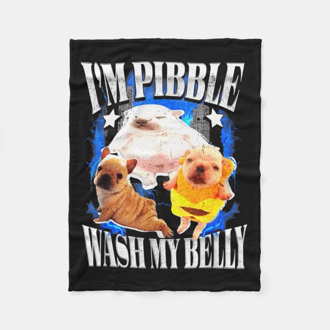 Im Pibble Wash My Belly Frenchie Bulldog  Fleecefilt (Framsidan)