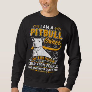 Im Pit Bull Terrier Owner Hund Kärlek R Pappa Mamm Lång Ärmad Tröja