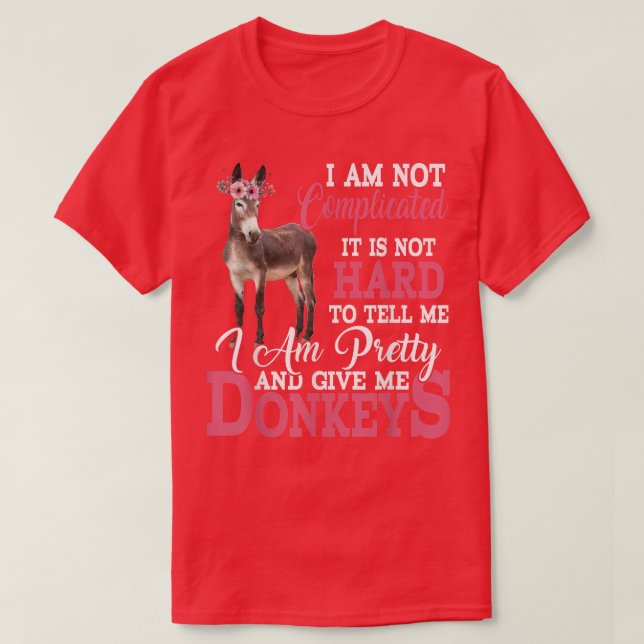 I'm Pretty And Give Me Donkeys Funny Floral Donkey T Shirt (Design framsida)