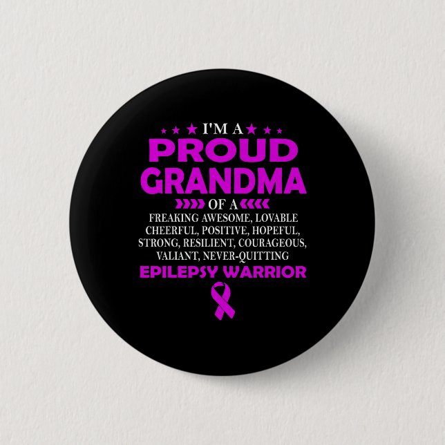 I'm Proud Grandma Of Epilepsy Warrior T  Knapp (Framsida)