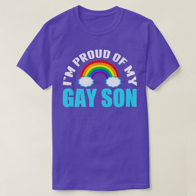 Im Proud of My Gay Son LGBQ Mamma eller Pappa T Shirt (Design framsida)