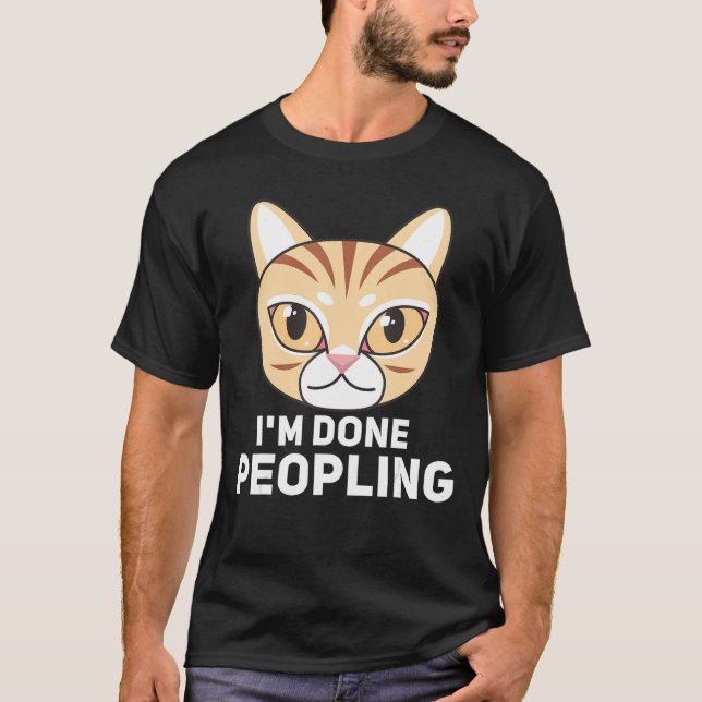 Im Ready-Arg Cat Design Retro T Shirt (Framsida)