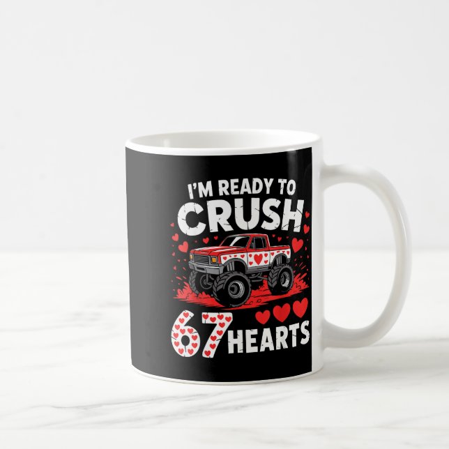 I'm Ready To Crush 67 Hearts Truck 7 6 Valentines  Kaffemugg (Höger)