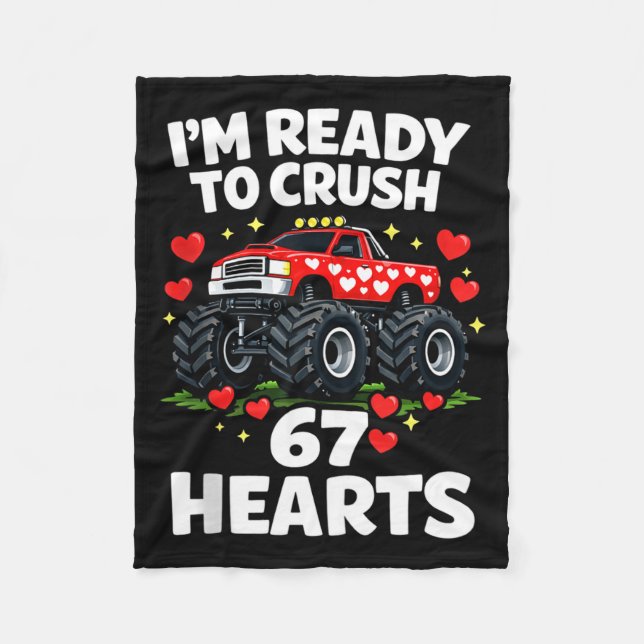 I'm Ready To Crush 67 Hearts Truck Valentines Day  Fleecefilt (Framsidan)