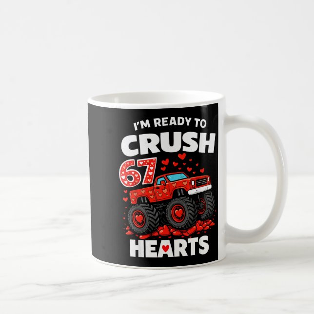 I'm Ready To Crush 67 Hearts Truck Valentines Day  Kaffemugg (Höger)
