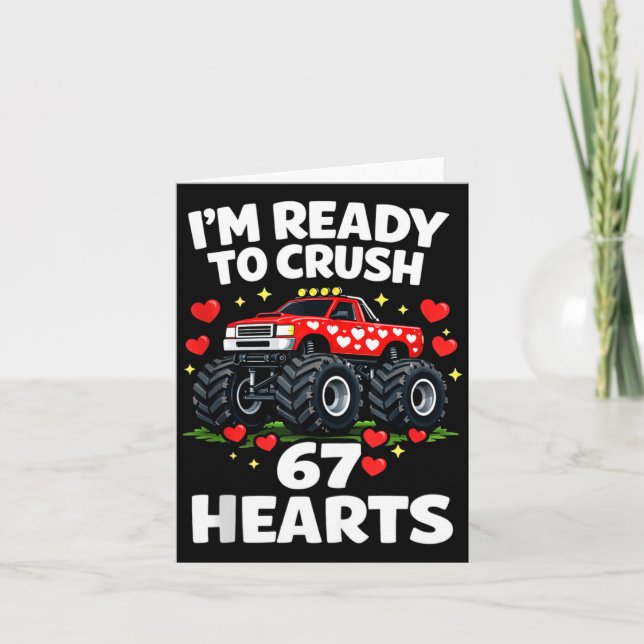 I'm Ready To Crush 67 Hearts Truck Valentines Day  Kort (Framsida)