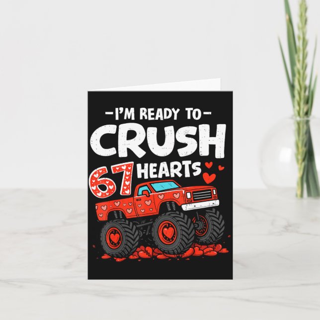 I'm Ready To Crush 67 Hearts Truck Valentines Day  Kort (Framsida)