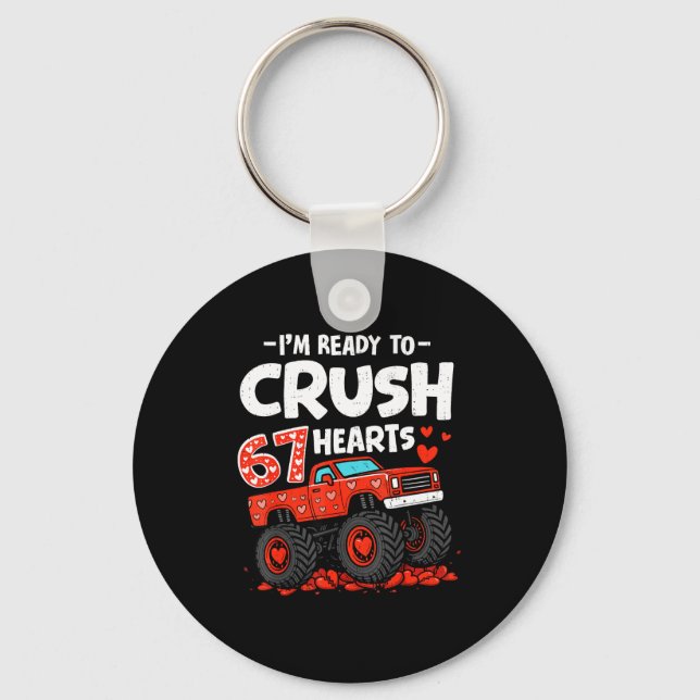 I'm Ready To Crush 67 Hearts Truck Valentines Day  Nyckelring (Framsida)
