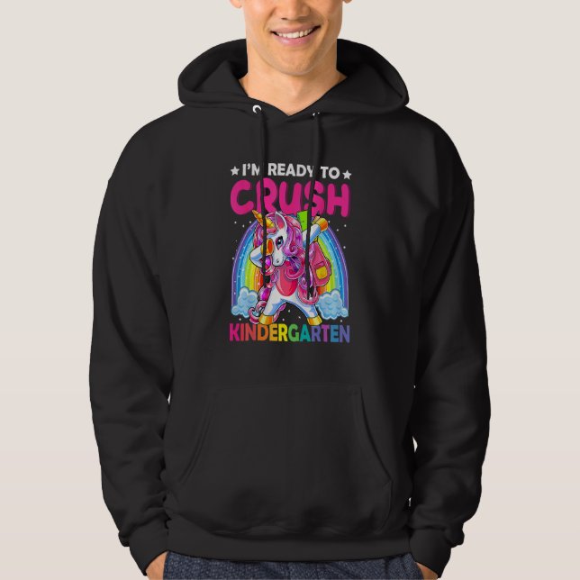 I'm Ready To Crush Kindergarten Back To School Uni Hoodie (Framsida)