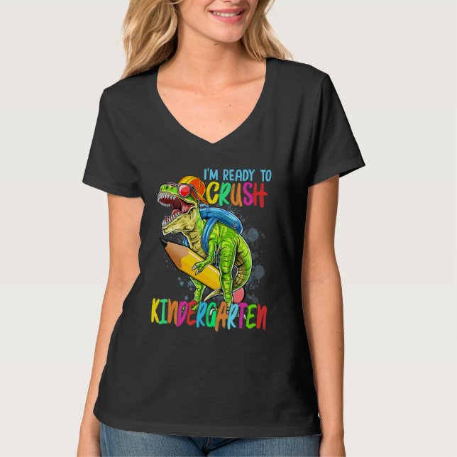 Im Ready To Crush Kindergarten T Rex Dino Holding  T Shirt (Framsida)
