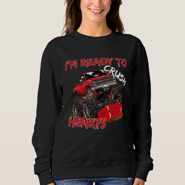 I'm Ready To Crush  Monster Truck Valentine's Day T Shirt (Framsida)