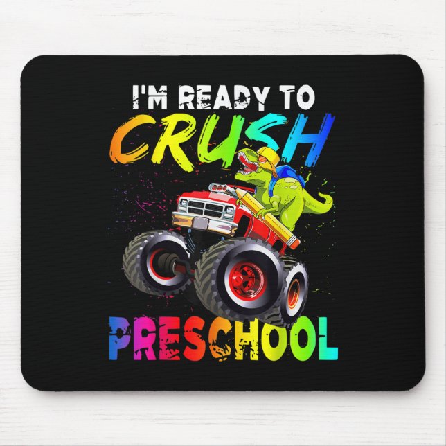Im Ready To Crush Preschool Monster Truck Dinosaur Musmatta (Framsidan)