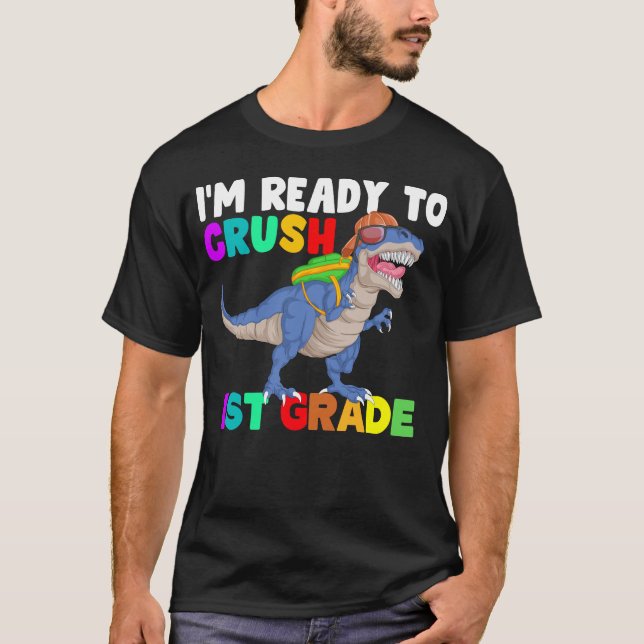im redo att krossa 1:a klass dinosaur t shirt (Framsida)