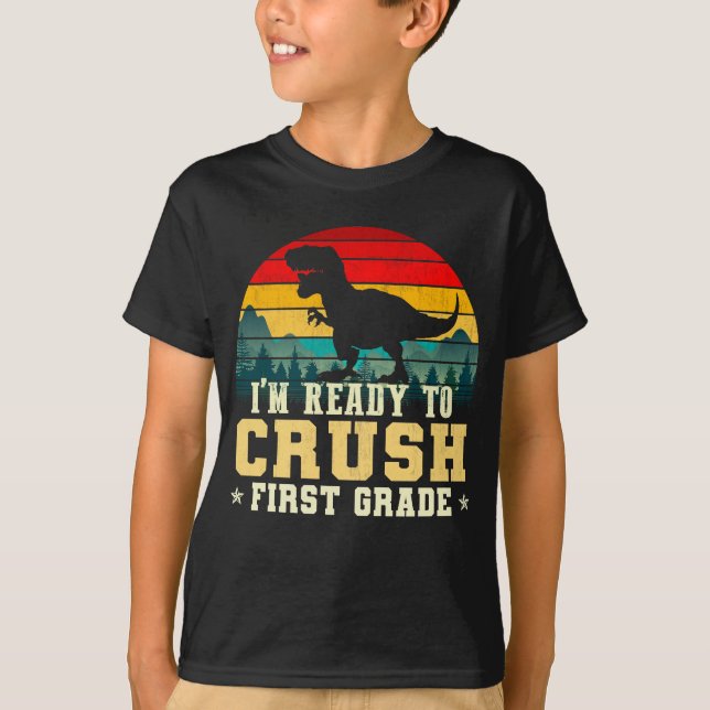 im redo att krossa 1:a klass dinosaur t shirt (Framsida)