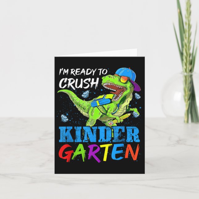 Im-Redo för att krossa Kindergarten Dinosaur Kids  Kort (Framsida)