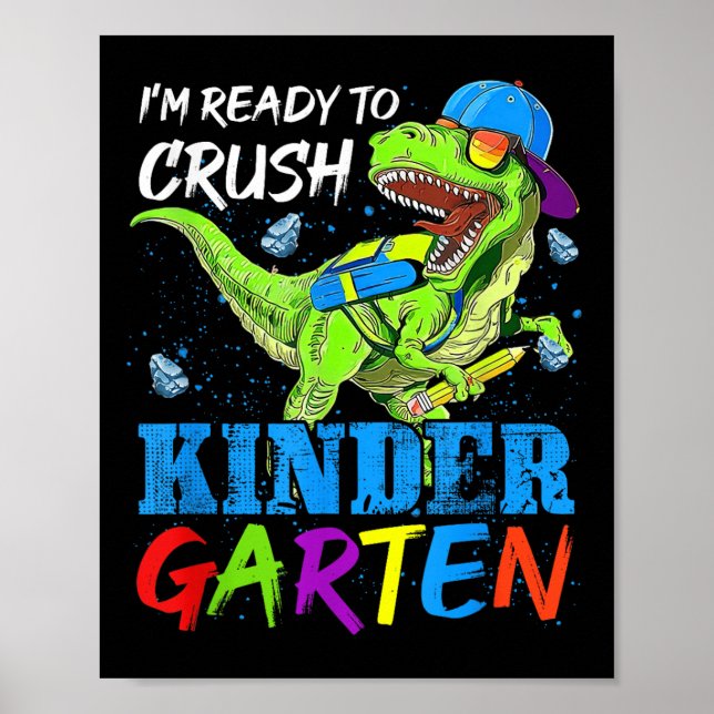 Im-Redo för att krossa Kindergarten Dinosaur Kids  Poster (Framsidan)