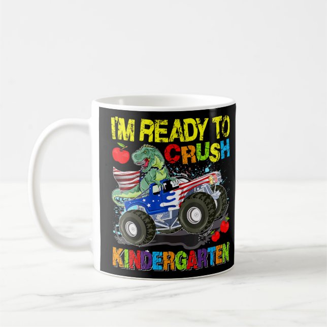 Im Redo till Crush Kindergarten Dinosaur Monster T Kaffemugg (Vänster)