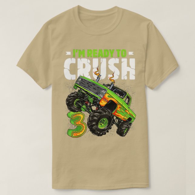 Im-Redot på Crush 3rd Birthday Boy Monster ruck 3  T Shirt (Design framsida)