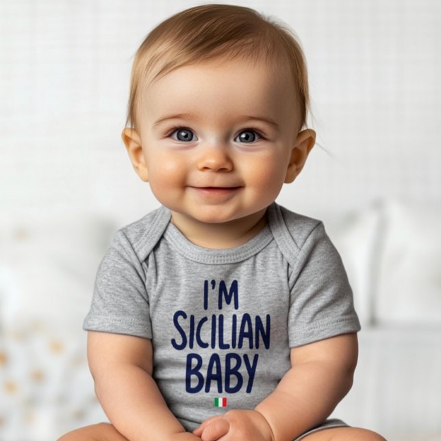 "I'm Sicilian Baby" Funny Pride of Sicily T Shirt ("I'm Sicilian Baby" Funny Sicily Humor Baby Bodysuits for Sicilian Pride )