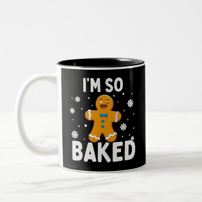 I'm So Baked Gingerbread Man Christmas Cookie Bake Två-Tonad Mugg (Vänster)