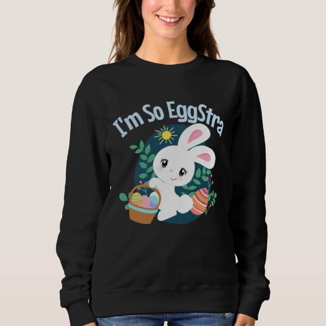 I'm So EggStra Cute Easter Bunny Pun Funny Egg Hun T Shirt (Framsida)