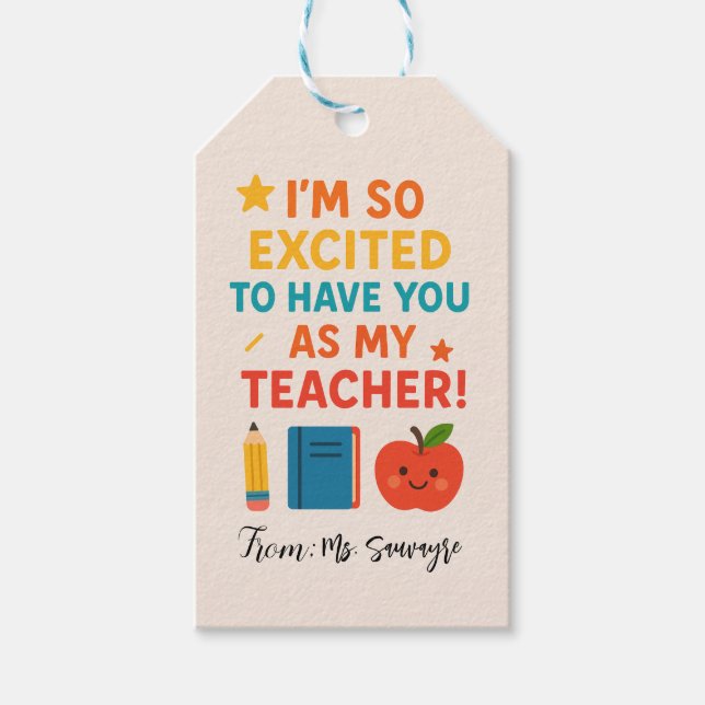 I'm So Excited To Have You as My Teacher Presentetikett (Framsidan)