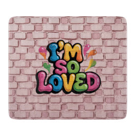 I'm So Loved Graffiti Tag in Light Pink Brick