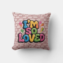 I'm So Loved Graffiti Tag in Light Pink Brick